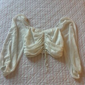 Cotton Candy Cream Ruched Blouse